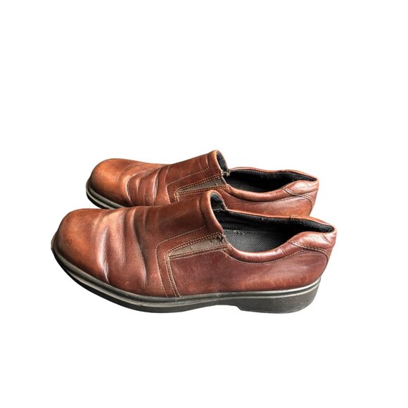 Ecco Mens Brown Leather Slip-On Shoes Size 47EU Size 12 - Picture 1 of 7